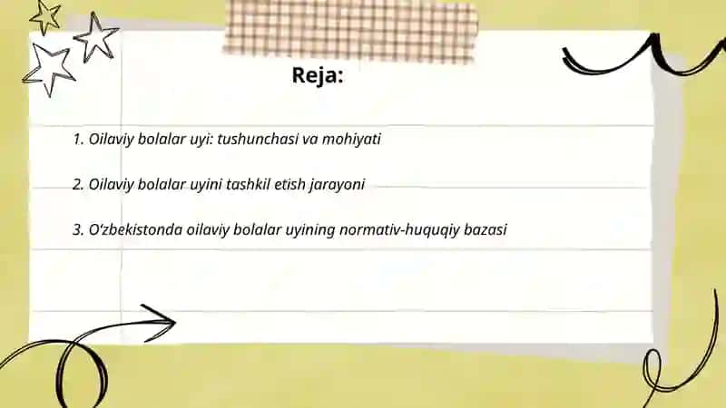Oilaviy bolalar uyining tashkil etilishi 2