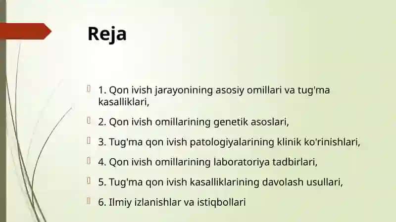 Qon ivish omillarining tug'ma kasalliklari 2