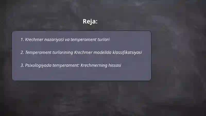 Krechmerning temperament nazariyasi 2