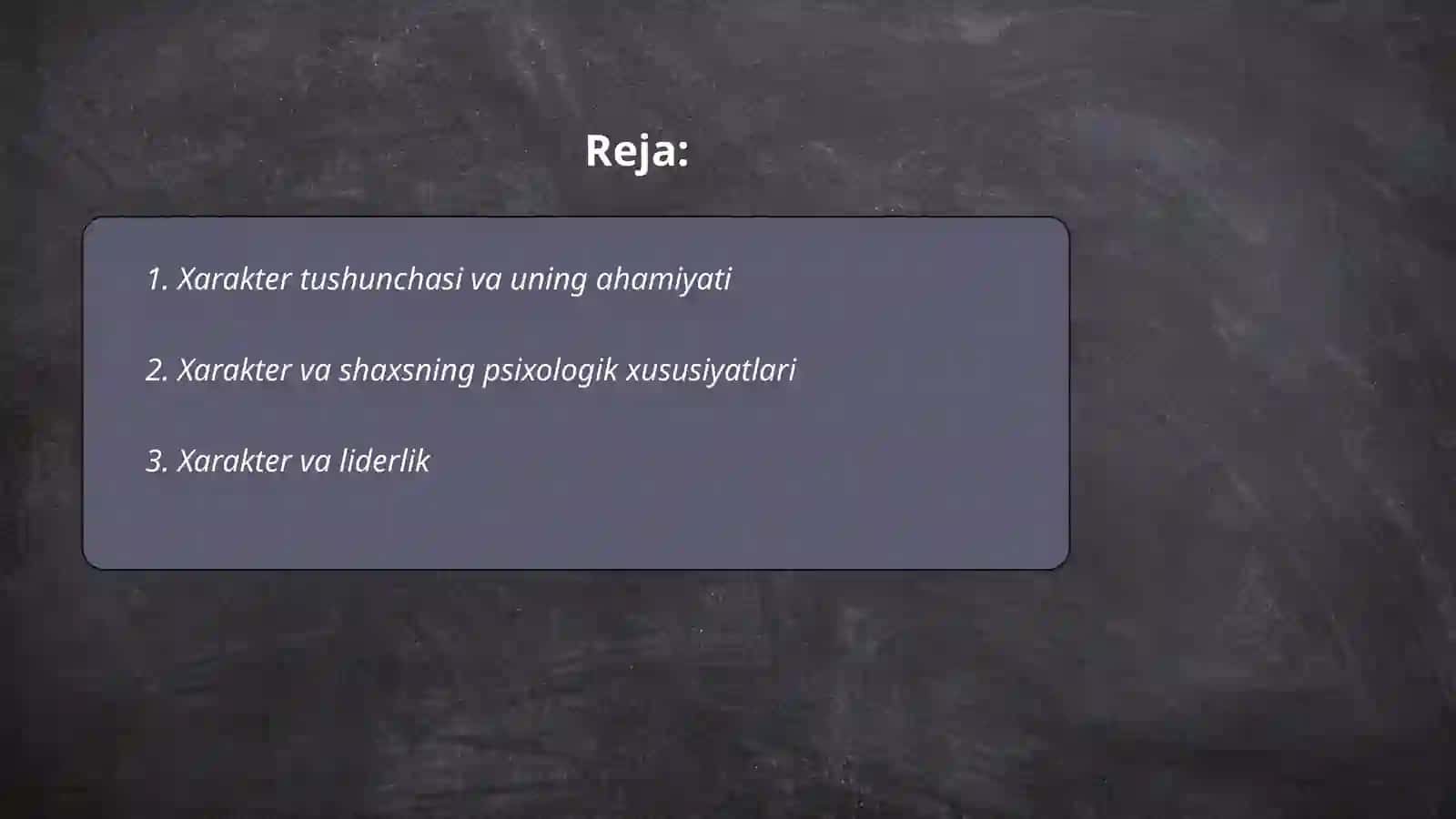 Xarakter haqida tushuncha 2