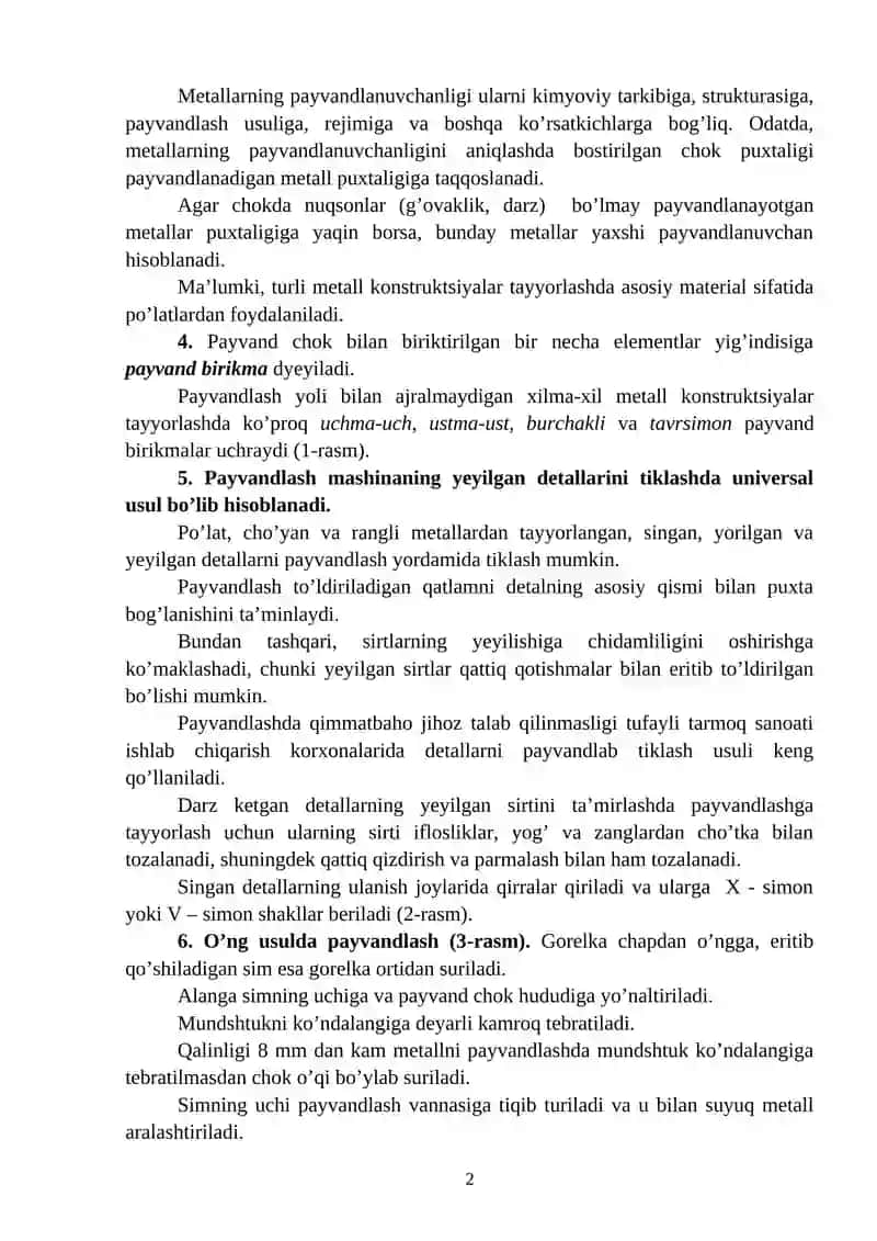 LABORATORIYA ISHI DETALLARNI GAZ ALANGASI YORDAMIDA PAYVANDLAB TIKLASH 2