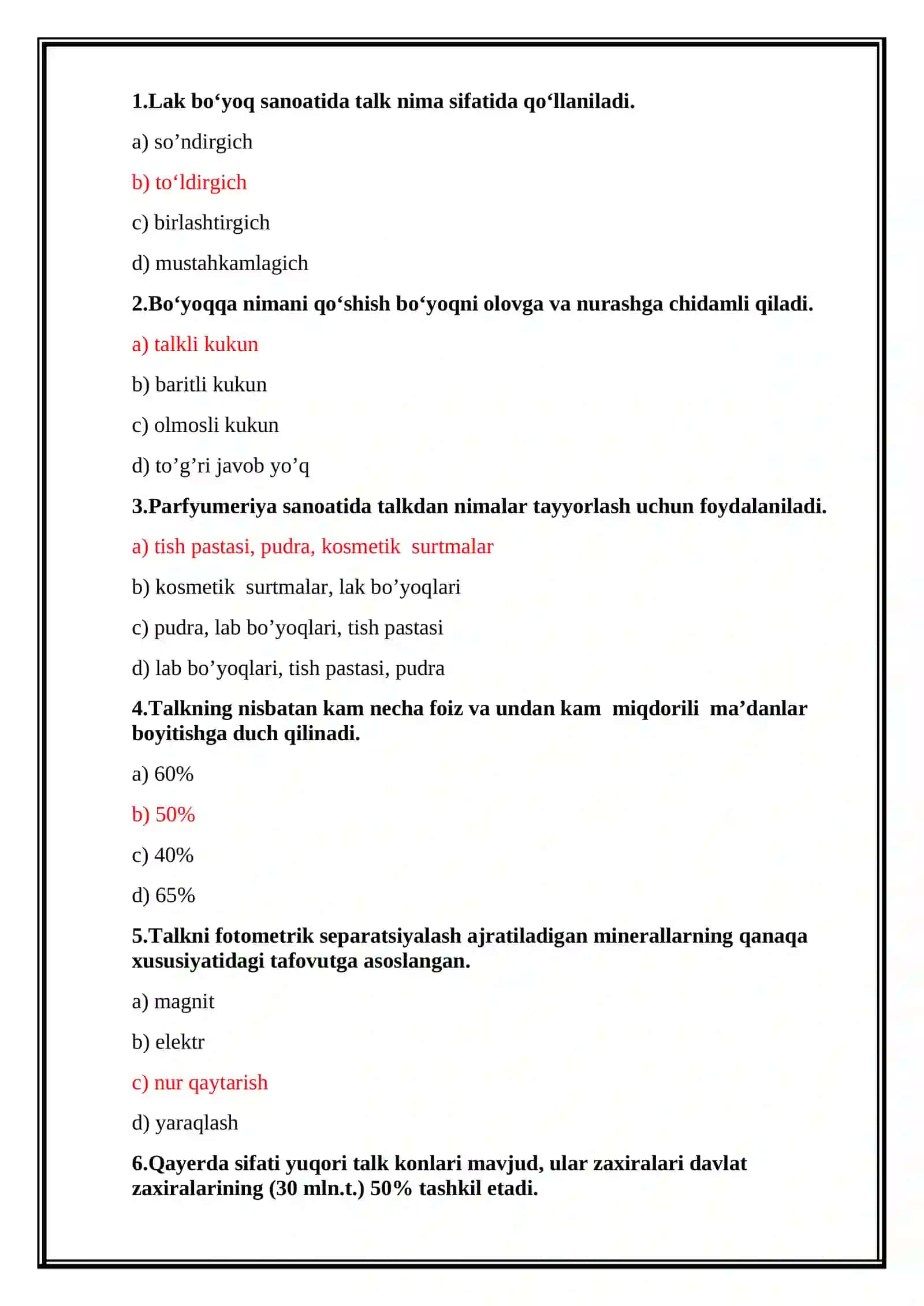 Nometall rudalarni boyitish texnologiyasi 2