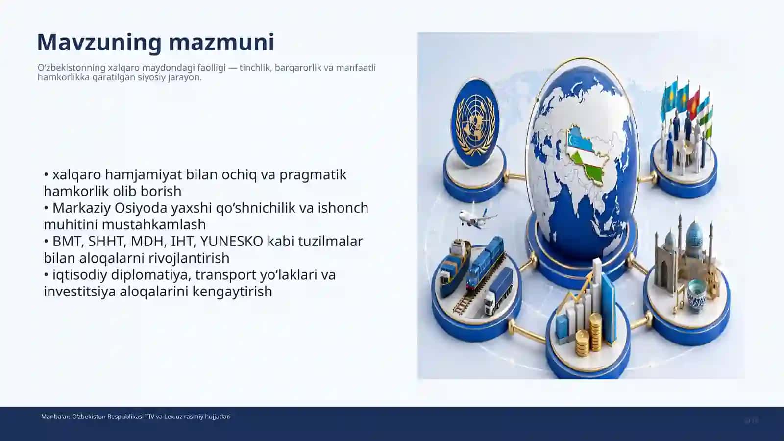 O‘zbekistonning xalqaro munosabatlardagi o‘rni 2
