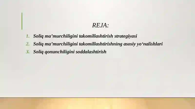 Soliq ma'murchiligini takomillashtirish strategiyasi va uning asosiy yo‘nalishlari 2