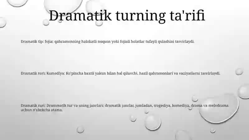 Drammatik Tur Va Uning Janrlari 2