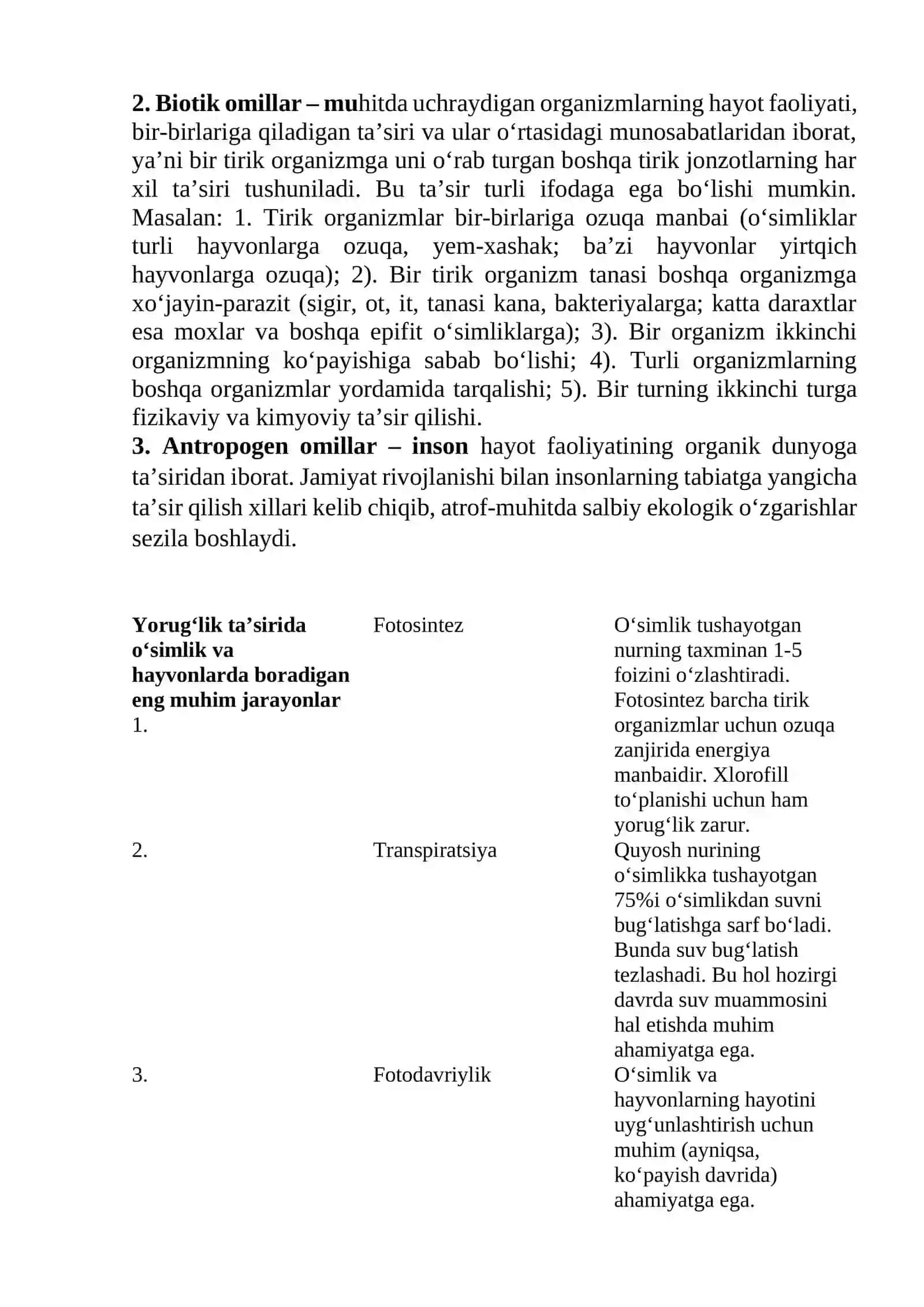 4-AMALIY:EKOLOGIK TIZIM TO‘G‘RISIDA TUSHUNCHA. MUHIT VA UNGA MOSLASHUV. EKOLOGIK OMILLAR TO‘G‘RISIDA TUSHUNCHA 2