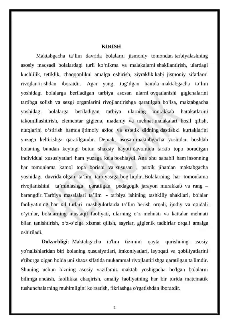 Maktabgacha ta'lim yoshidagi tayyorlov guruhi bolalarning aqliy rivojlanishida psixologik treninglardan foydalash 2