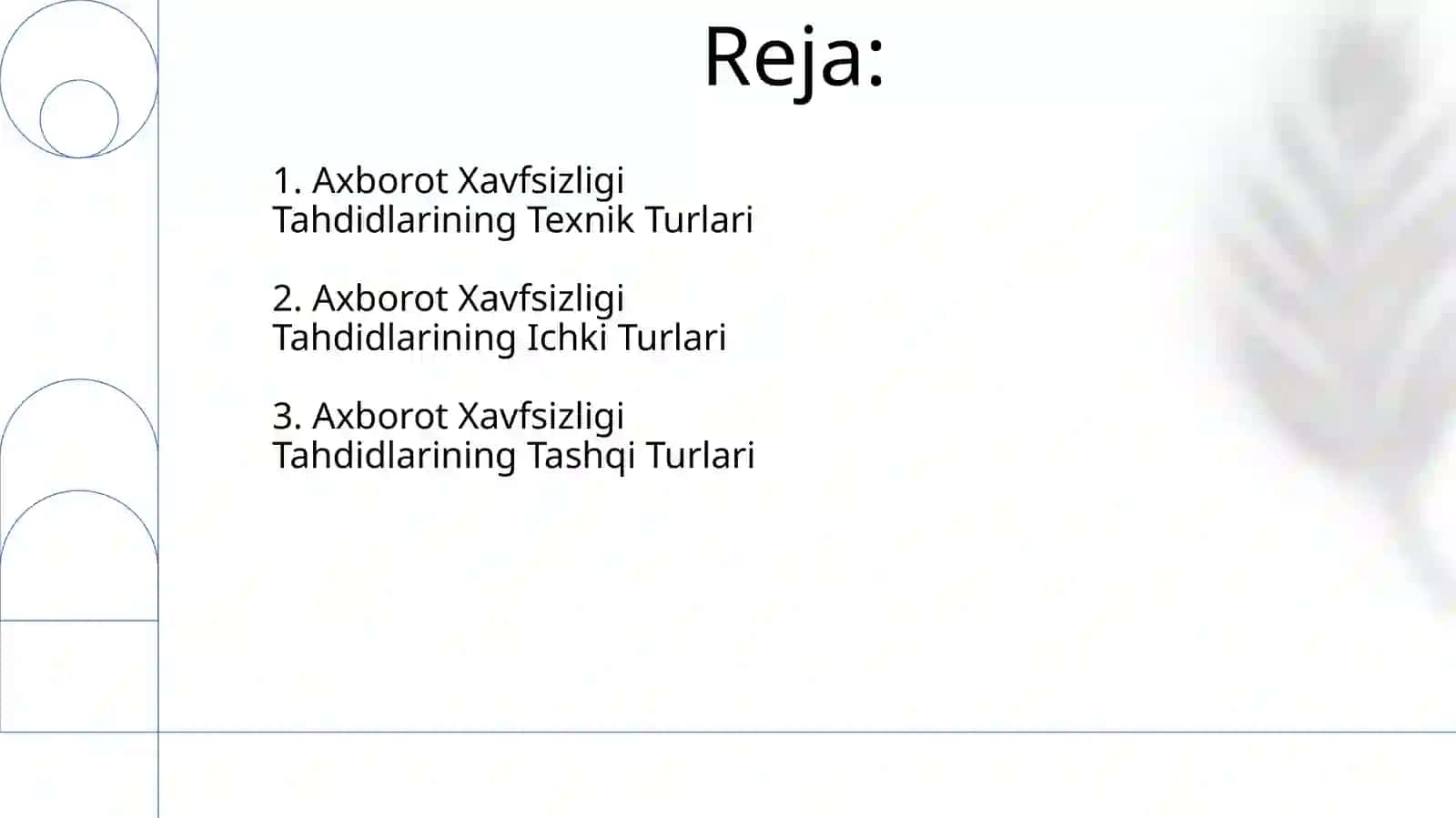 Axborot xavfsizligiga taxdidlar turlari 2