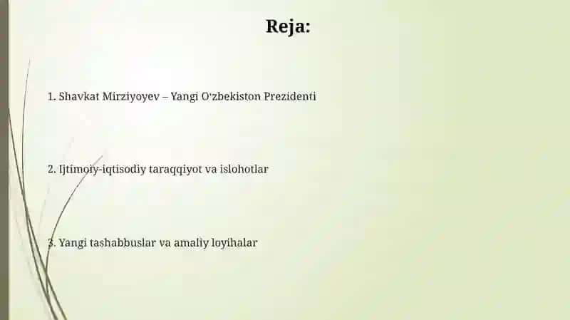 OʻZBEKISTON RESPUBLIKASI PREZIDENTI SHAVKAT MIRZIYOYEV RAHBARLIGIDA YANGILANAYOTGAN OʻZBEKISTON 2