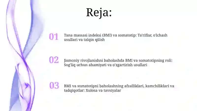 Jismoniy rivojlanishni baholash: tana massasi indeksi, somatotip 2