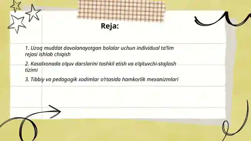 Uzoq muddat davolanayotgan bolalar uchun taʼlim muhitni yaratish 2