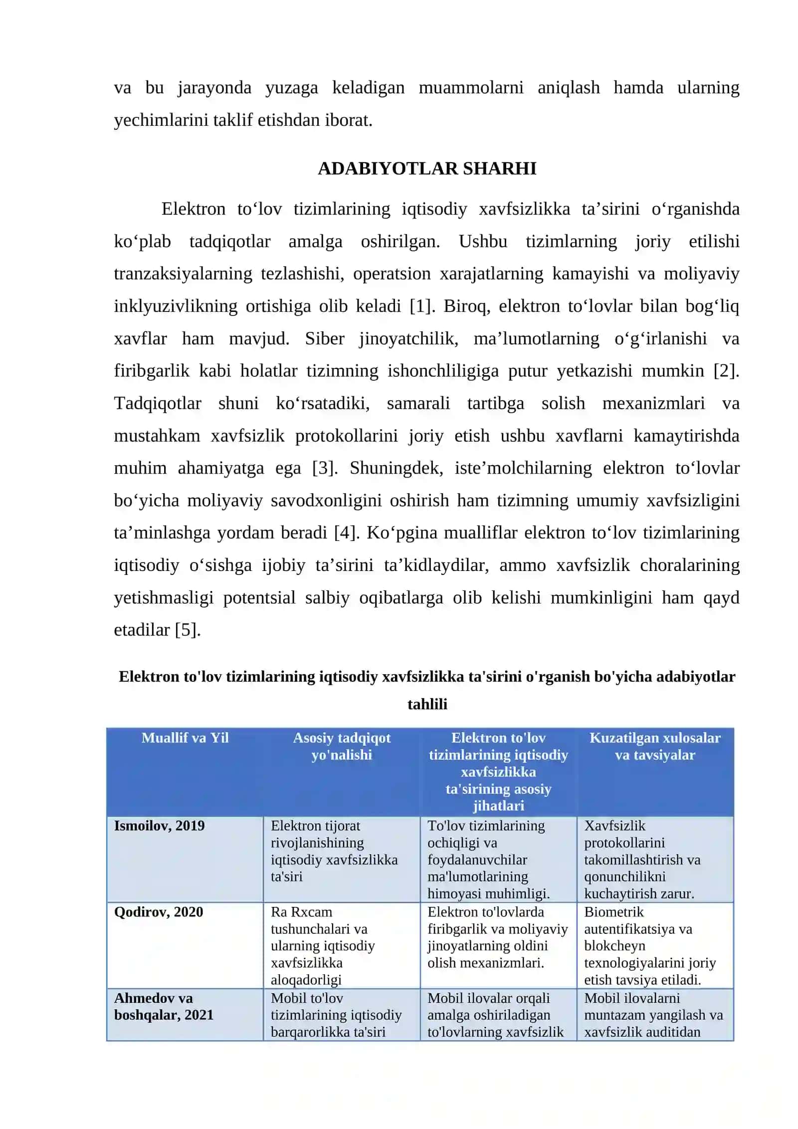 ELEKTRON TOʻLOV TIZIMLARINING IQTISODIY XAVFSIZLIKKA TAʼSIRI 2