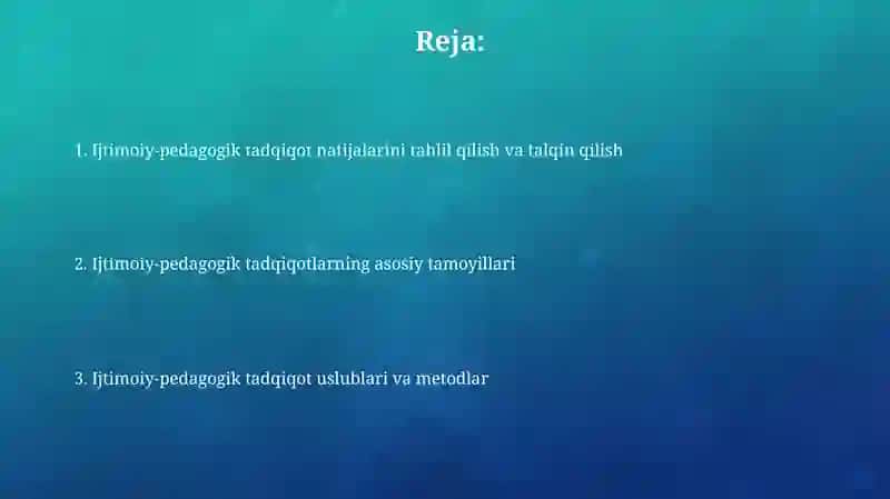 Ijtimoiy pedagogik tadqiqotlar 2