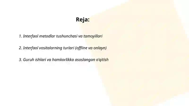 Interfaol metodlar va vositalari 2