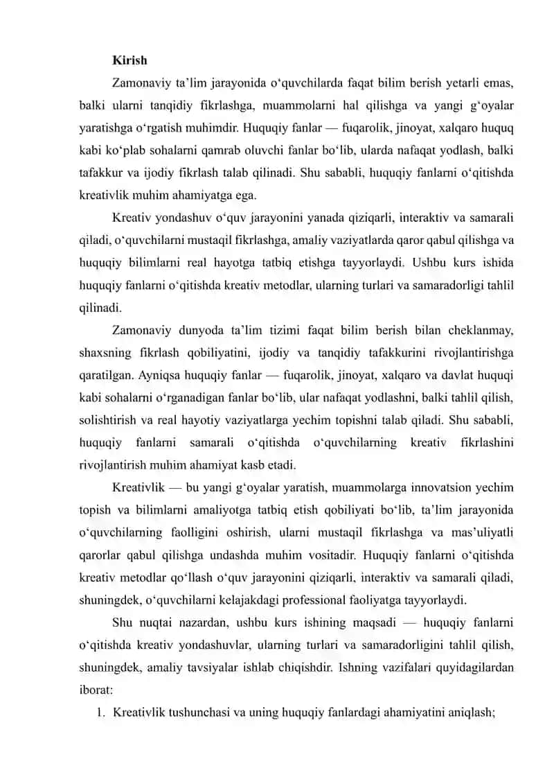 HUQUQIY FANLARNI O‘QITISHDA KREATIVLIK 2