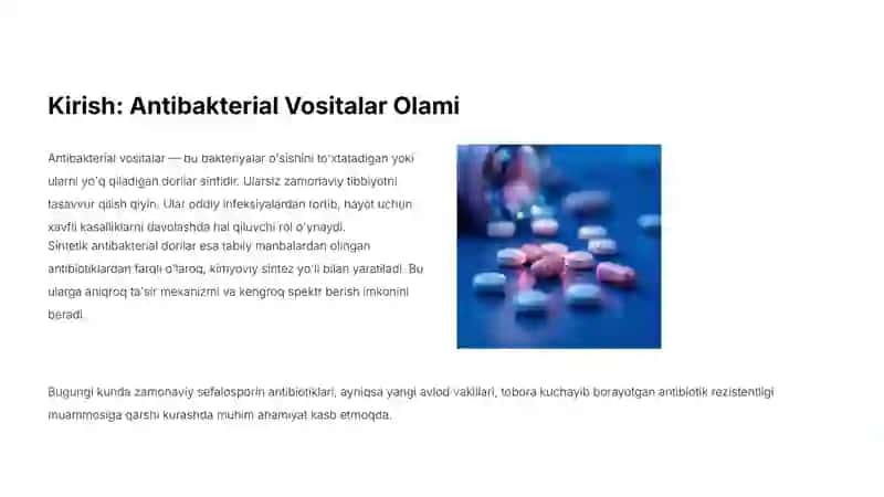 Antibakterial Vositalar va Sefalosporin Antibiotiklarining Yangi Avlod Vakillari 2