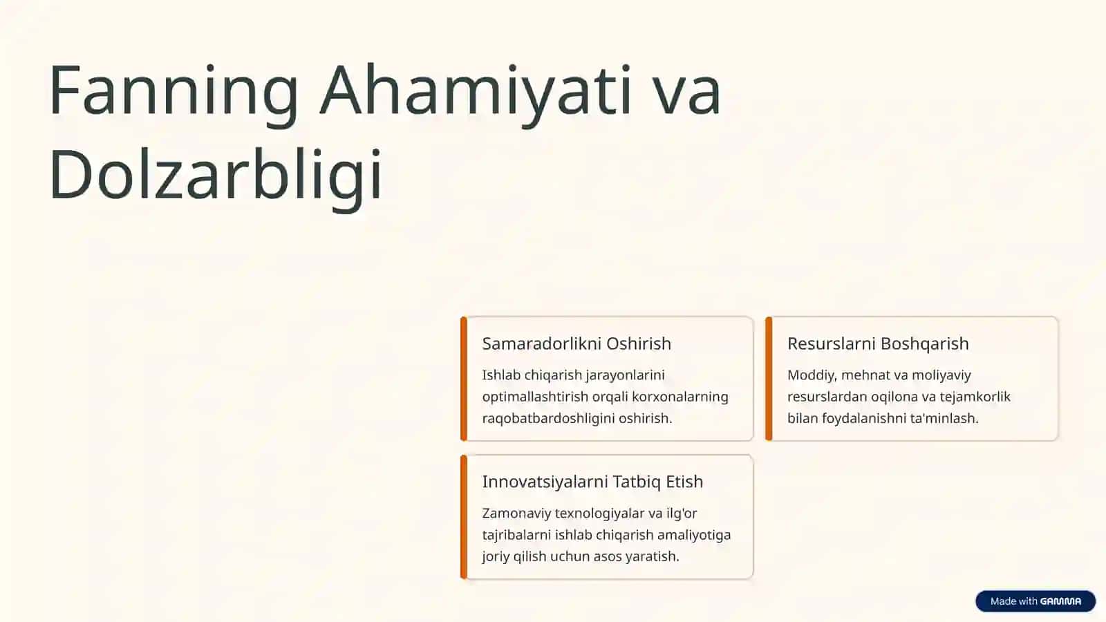 Sanoatkorxonalarida ishlab chiqarish jarayonini tashkil etishning predmet va uslublari 2