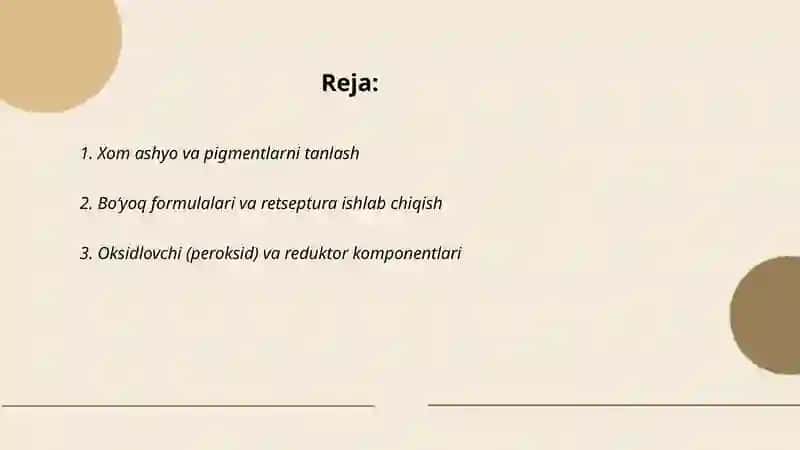 Soch bo'yog'i ishlab chiqarish 2