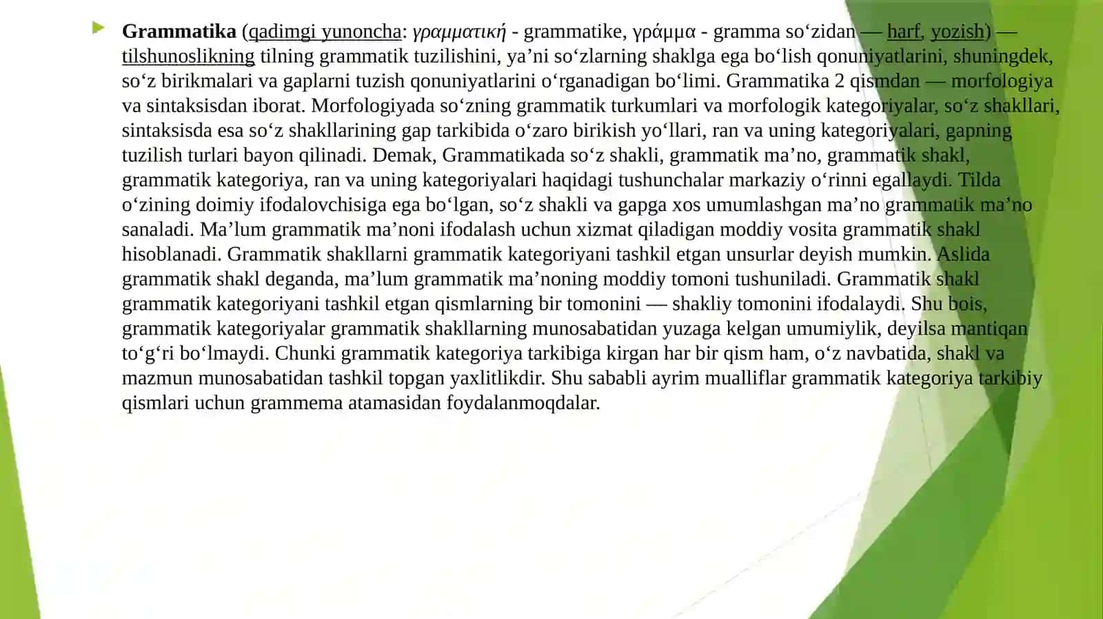 Grammatika va uning turlari 2