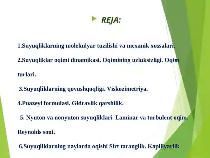 BIOREOLOGIYA.BIOLOGIK SUYUQLIKLARNING QOVUSHOQLIGI 2