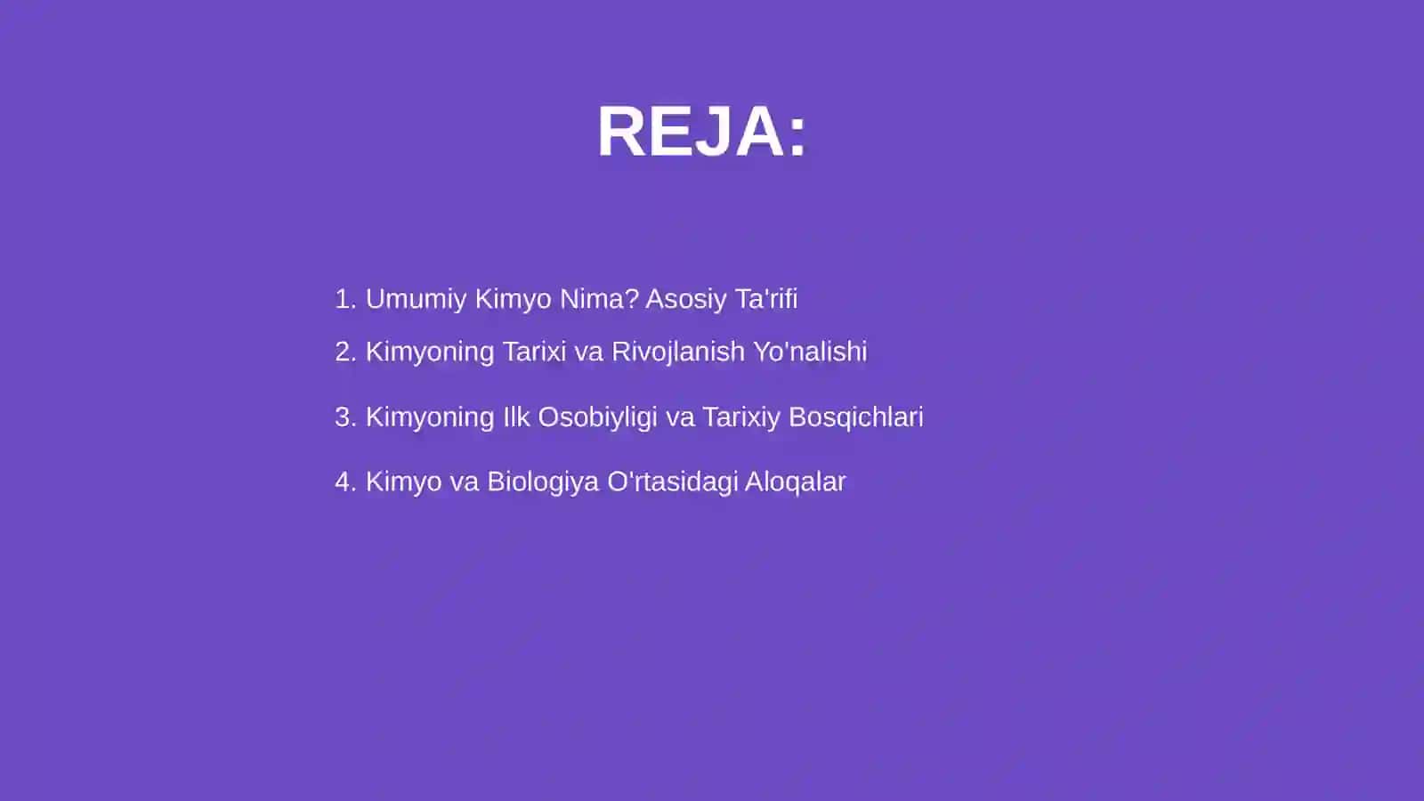 Umumiy Kimyo va uning rivojlanish tarixi hamda boshqa fanlar bilan bog'liqligi 2