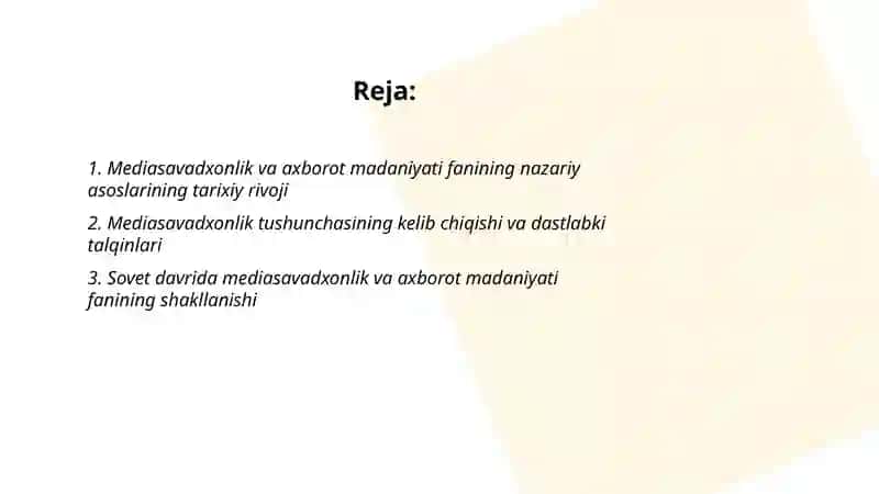 Mediasavadxonlik va axbarot madaniyat faning tarixiy evolutsiyasi 2