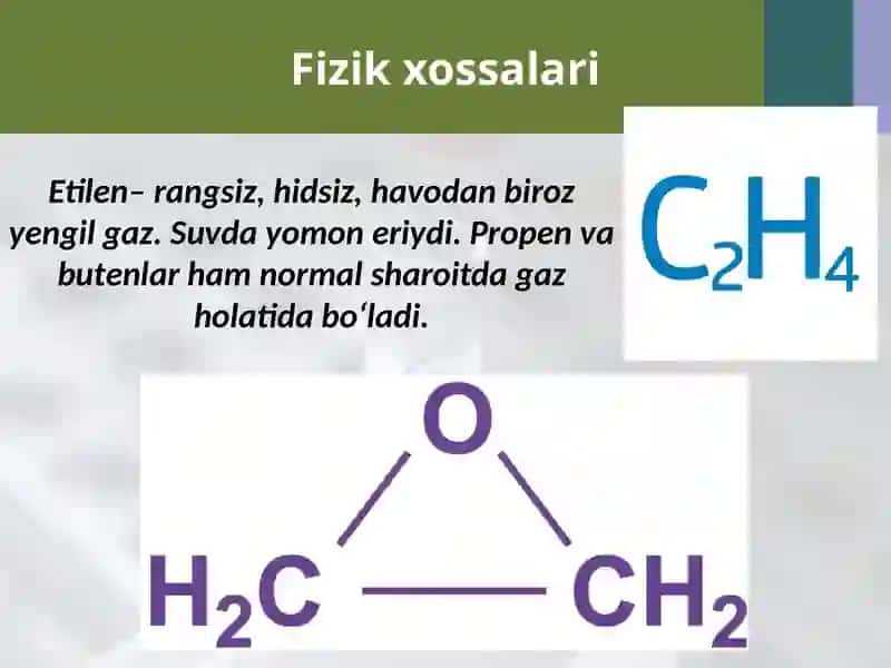 Alkenlarning fizik va kimyoviy xossalari 2