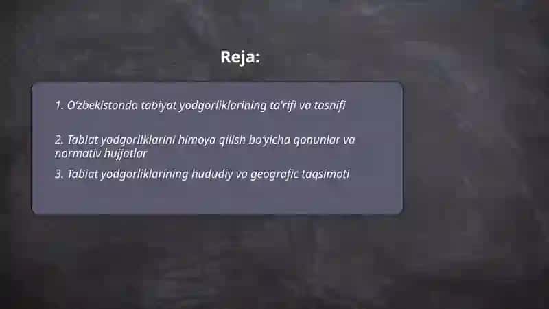 Oʻzbekistonda tabiyat yodgorliklari 2