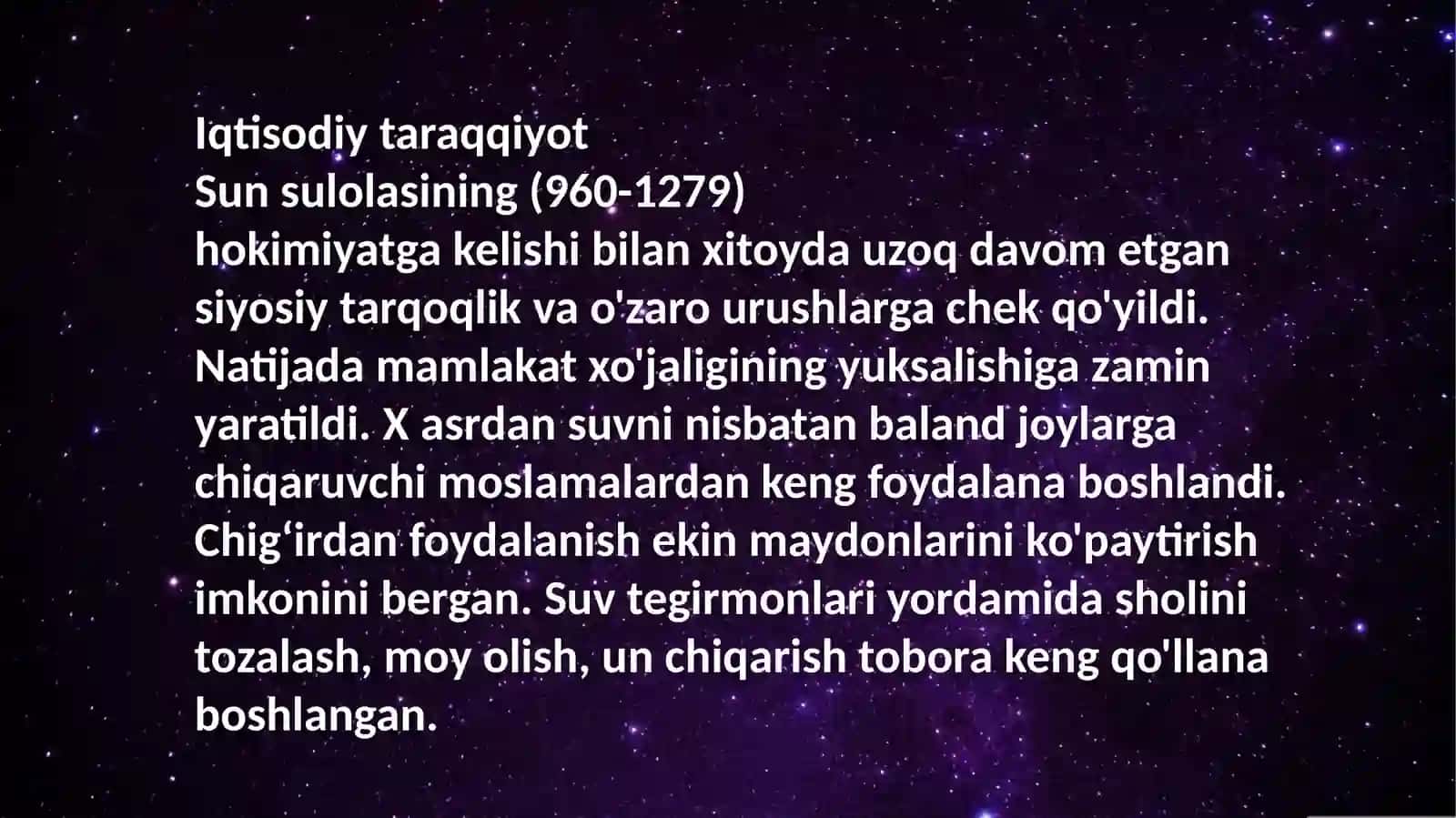 Sun Sulolasining Iqtisodiy Taraqqiyoti 2