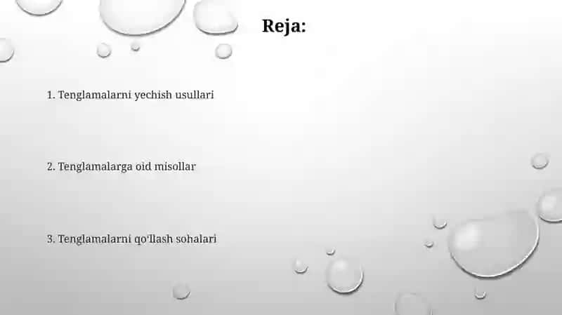 Tenglamaga oid misollar 2