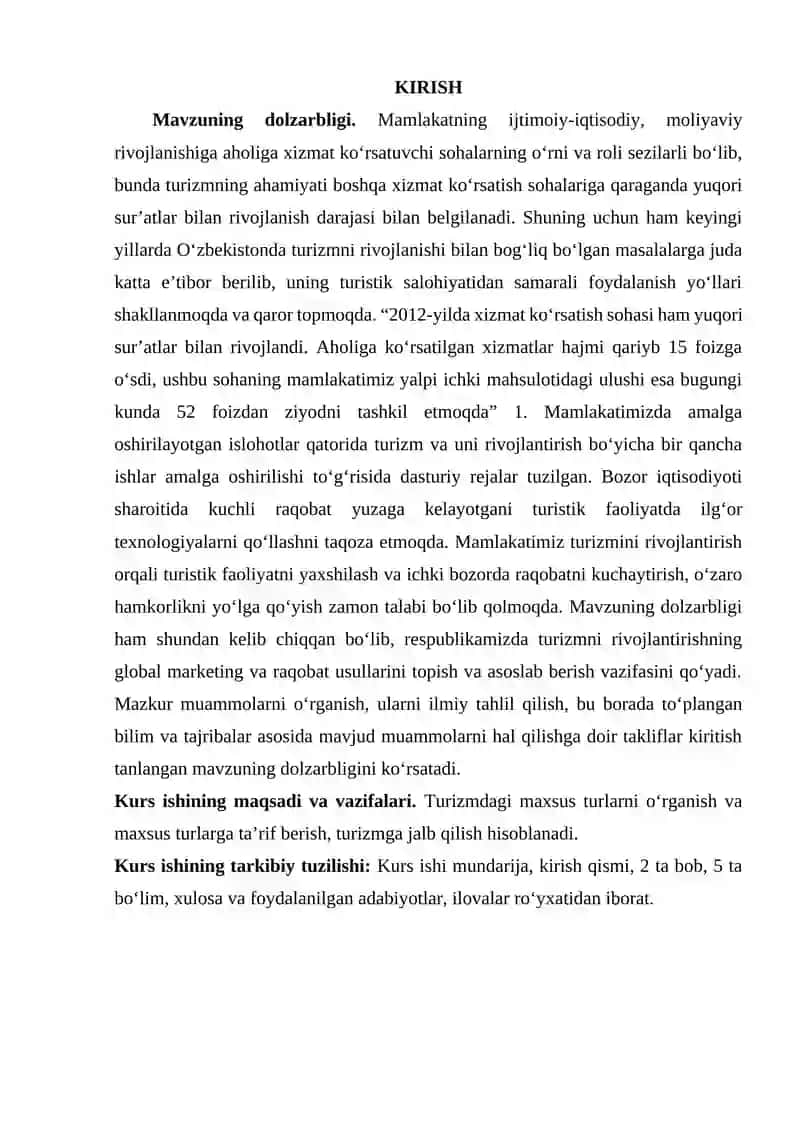 Turizm Sohasining Davlat Tomonidan Tartibga Solinishi 2