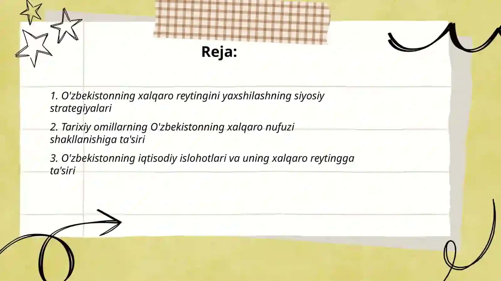 O'zbekistonni xalqaro reytingdagi ko'rsatgichlarini ko'tarishning tarixiy va siyosiy ahamiyati 2