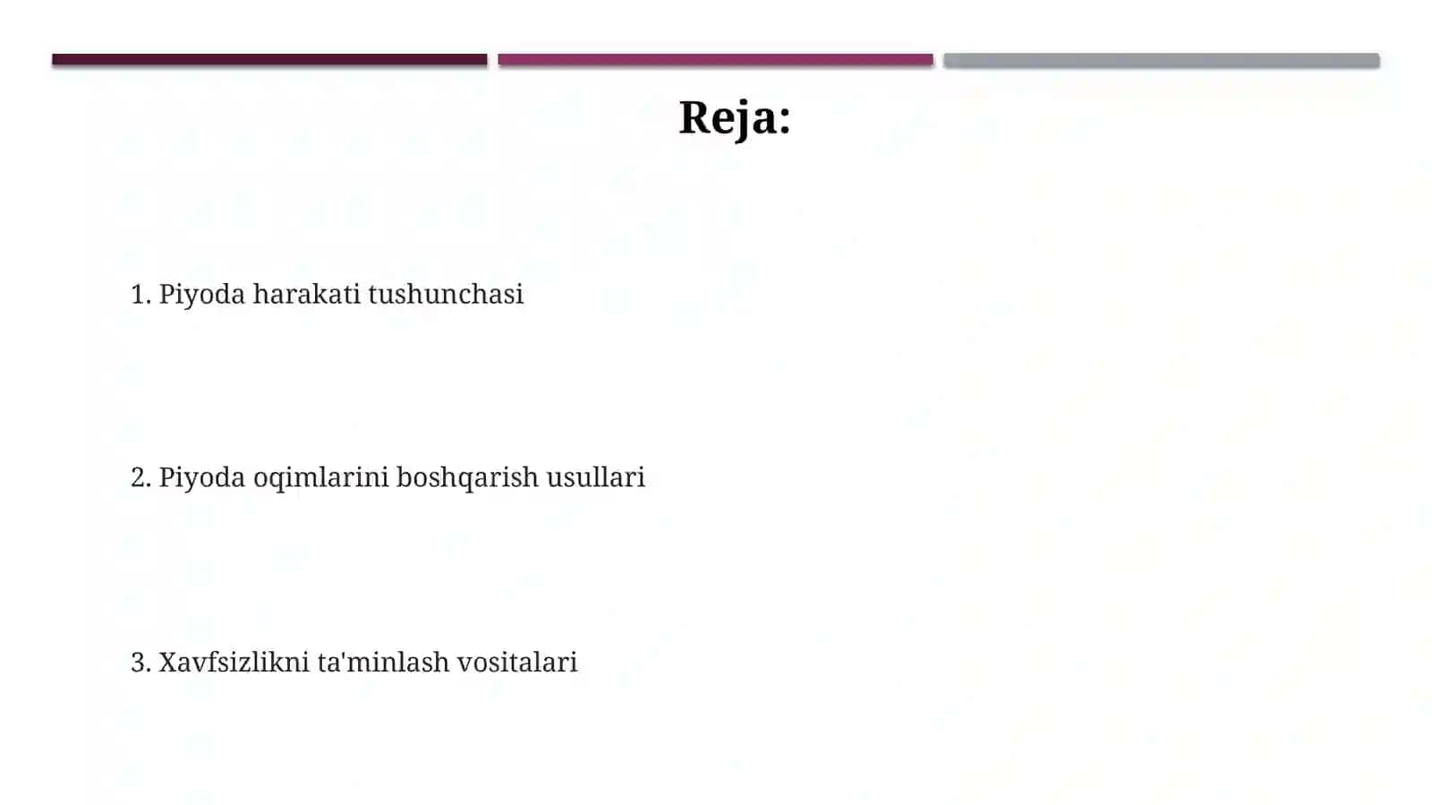 Piyoda oqimlarining harakatini tashkil etish vositalari 2