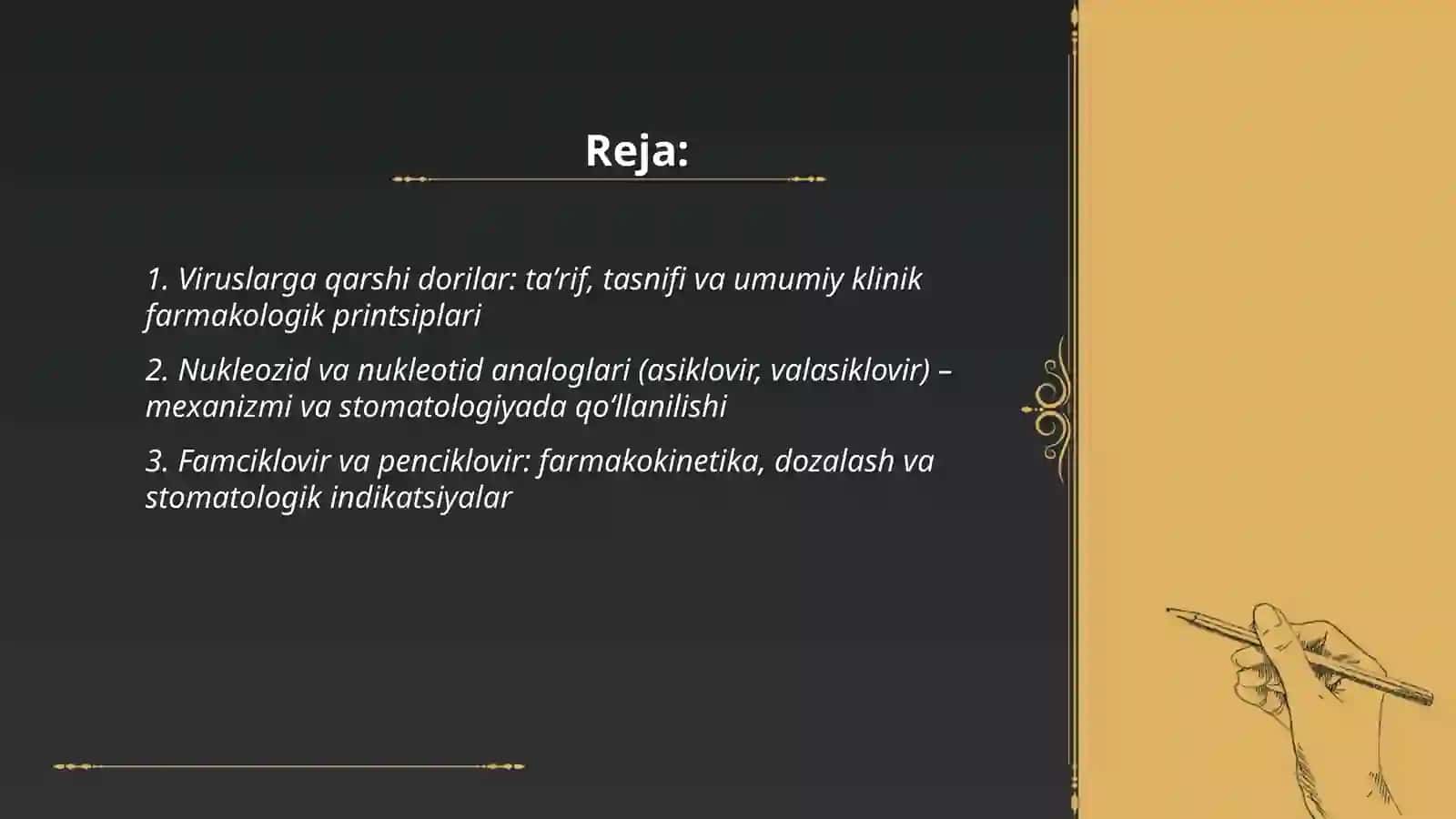 Viruslarga qarshi dori vositalarining klinik farmakologiyasi 2