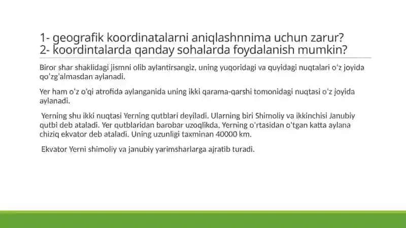 Geografik koordinatalar 2