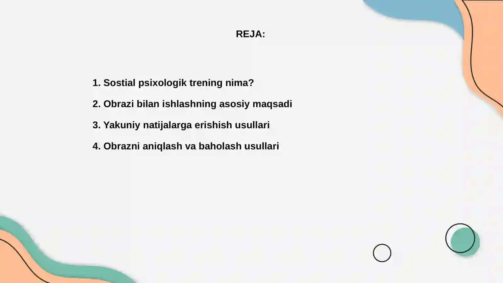 Sostial psixologik treningda men obrazi bilan ishlash 2