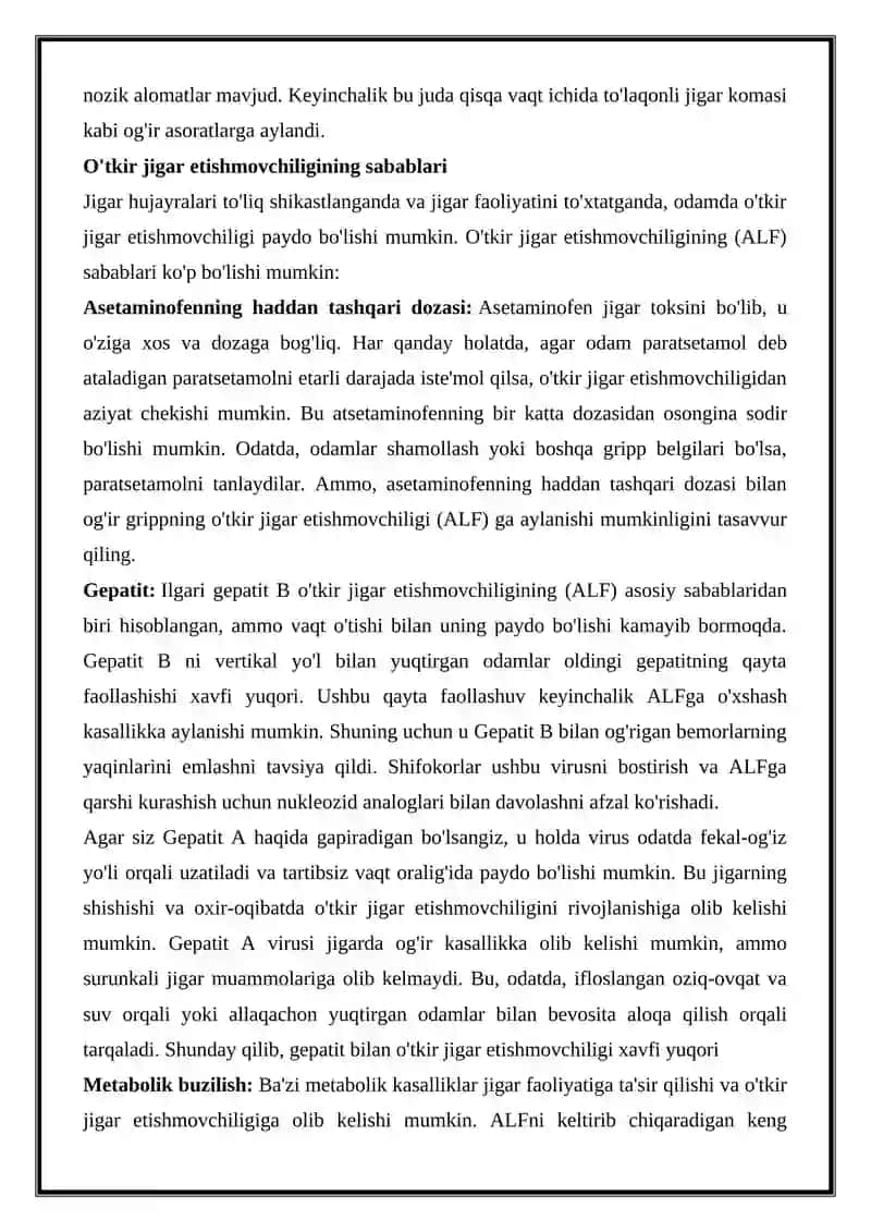 HARBIY SHAROITDA HAYOTGA HAVF SOLUVCHI HOLATLAR O'TKIR JIGAR ETISHMOVCHILIGI 2