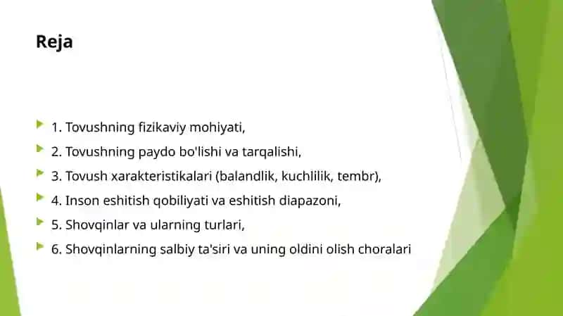 Tovush tebranishlari va shovqinlar 2