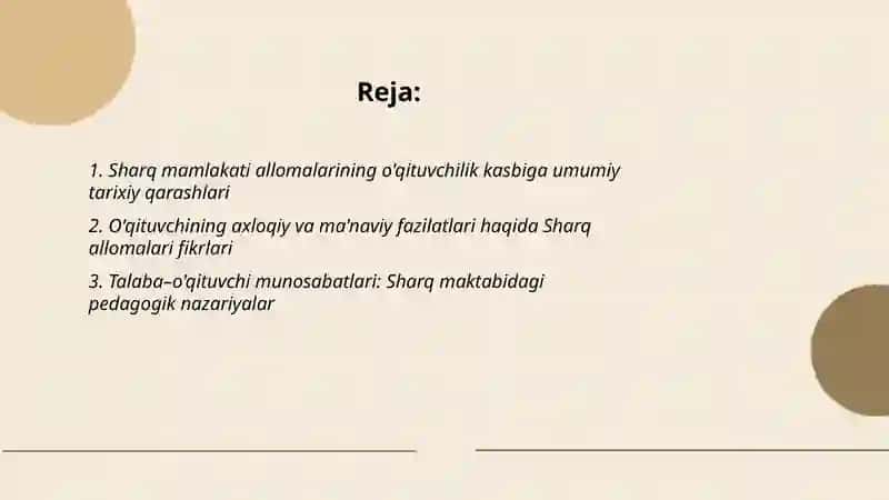 Sharq mamlakati allomalarining o'qituvchilik kasbiga oid ilk qarashlari 2