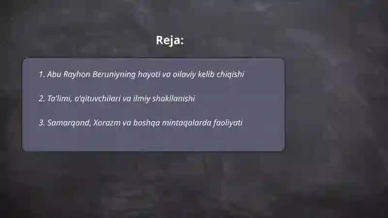Abu Rayhon Beruniyning hayoti va ijodi 2