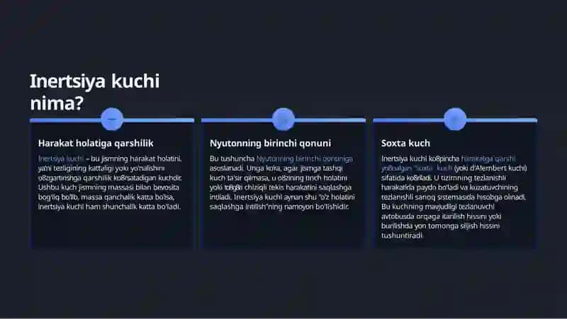 Inertsiyakuchivai inertsiya momenti 2