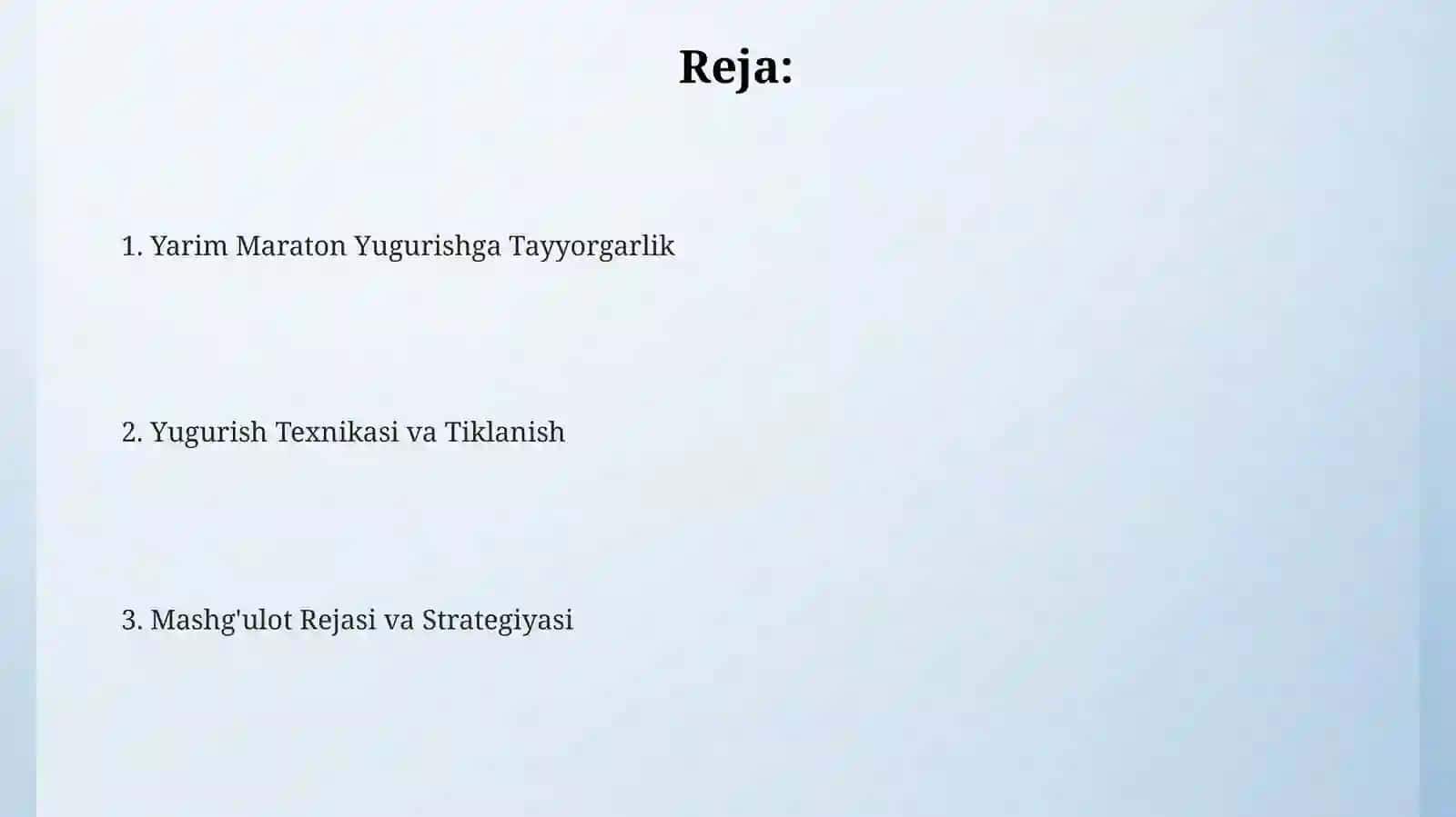 Yarim marafon yugurish metodikasi 2