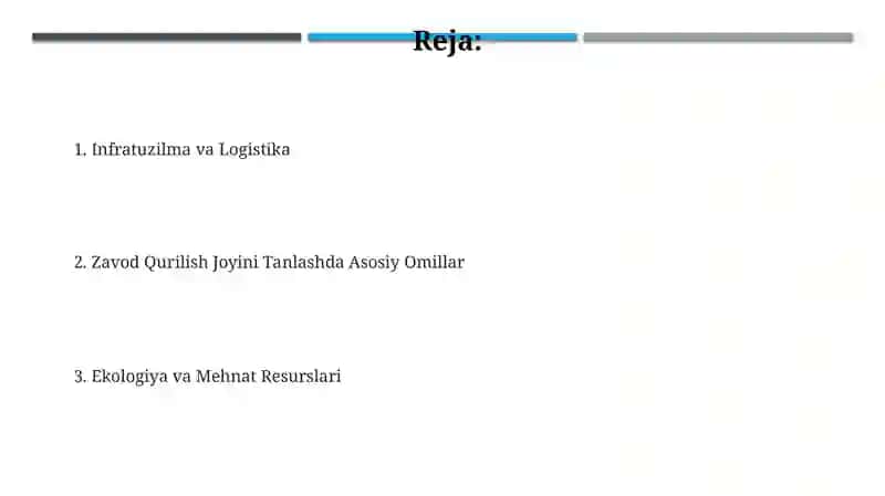 Zavod qurilishi uchun joy tanlashda asosiy omillar 2