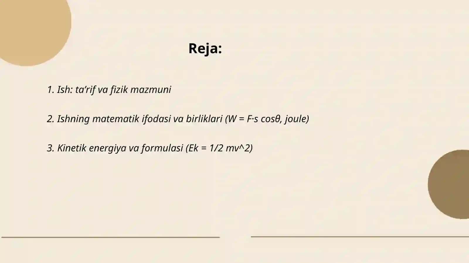 Energiyaning aylanish va saqlanish qonuni 2