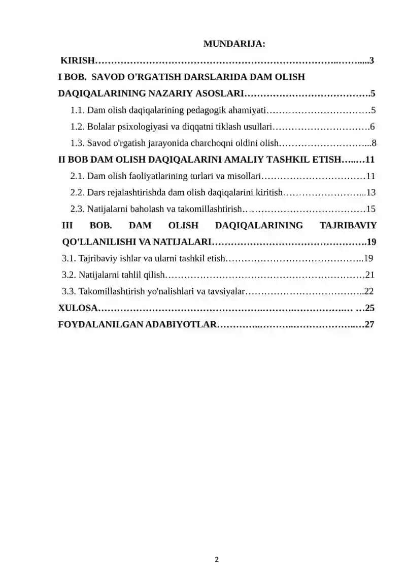 Savod oʻrgatish darslarida dam olish daqiqalarini tashkil etish 2