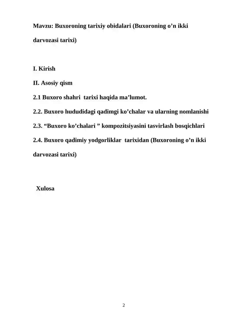 Buxoroning tarixiy obidalari (Buxoroning o’n ikki darvozasi tarixi) 2