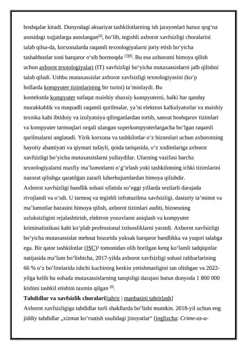 Axborot Xafsligini Taminlash Tizimlari 2