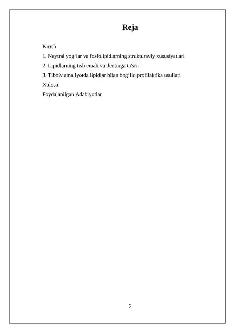 Neytral yogʻlar va fosfolipidlarning strukturaviy xususiyatlari 2