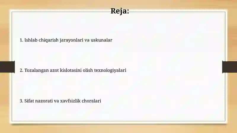 Suyiltirilgan nitrat kislota olish texnologiyasi 2