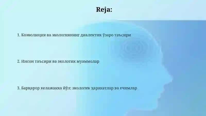 Коэволюция ва экологиянинг диалектик ўзаро таъсири 2
